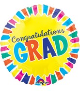21" Color Blast Congratulations Grad Yellow Balloon