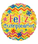 18" Feliz Cumpleanos Bright Balloon (Spanish)