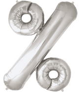 34" Northstar Brand Percent Sign - Silver Foil Balloon