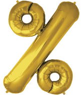 34" Percent Sign - Gold Foil Balloon