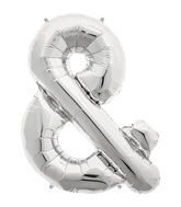 34" Ampersand - Silver Foil Balloon