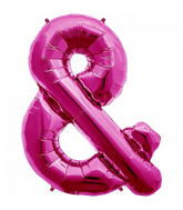 34" Ampersand - Magenta Foil Balloon