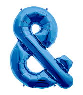 34" Northstar Brand Ampersand - Blue Foil Balloon