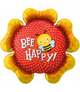 34" Bee Happy Flower Foil Balloon