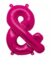 16" Airfill Only Ampersand - Magenta Foil Balloon