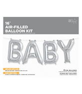 16" Airfill Only BABY Kit - Silver 16" Airfill Only Foil Balloon