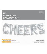 16" Airfill Only CHEERS Kit - Silver 16" Airfill Only Foil Balloon