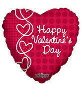 4" Airfill Only Happy Valentine's Day Balloon Laced Hearts