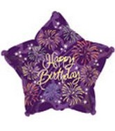 9" Airfill Happy Birthday Fireworks Star M140