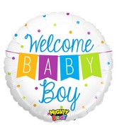 21" Mighty Bright Balloon Mighty Baby Boy Banner