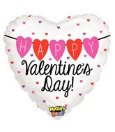 21" Mighty Bright Balloon Mighty Happy Valentine's Day Heart Banner