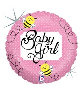 9" Airfill Only Holographic Balloon Baby Girl Bee