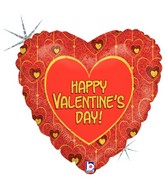 9" Airfill Only Two-Sided Balloon Dangling Hearts Valentine