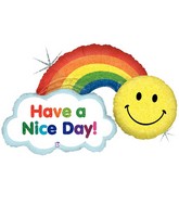 45" Holographic Shape Have A Nice Day! Rainbow Balloon