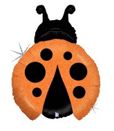 27" Holographic Shape Balloon Little Ladybug - Orange
