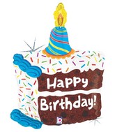 28" Holographic Shape Balloon Piece of Cake Birthday
