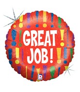 18" Great Job Holographic Balloon