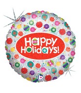 18" Sparkling Ornaments Happy Holidays Balloon
