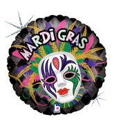 18" Holographic Balloon Mardi Gras