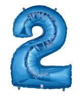40" Large Number Balloon 2 Blue