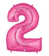 40" Large Number Balloon 2 Pink