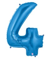 40" Large Number Balloon 4 Blue