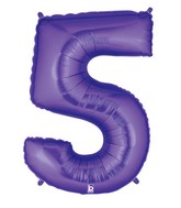 40" Large Number Balloon 5 Purple