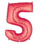 40" Large Number Balloon 5 Red