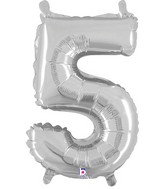 14" Airfill Only (Self Sealing) Megaloon Jr. Shape 5 Silver Balloon