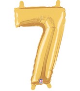 14" Airfill Only (self sealing) Megaloon Jr. Shape 7 Gold Balloon