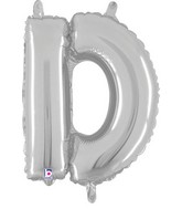 14" Airfill Only (Self Sealing) Megaloon Jr. Shape D Silver Balloon