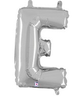 14" Airfill Only (Self Sealing) Megaloon Jr. Shape E Silver Balloon