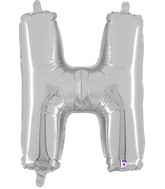 14" Airfill Only (self sealing) Megaloon Jr. Shape H Silver Balloon