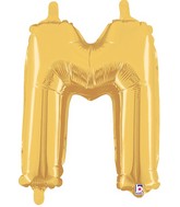 14" Airfill Only (Self Sealing) Megaloon Jr. Shape M Gold Balloon