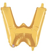 14" Airfill Only (self sealing) Megaloon Jr. Shape W Gold Balloon