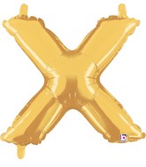 14" Airfill Only (Self Sealing) Megaloon Jr. Shape X Gold Balloon