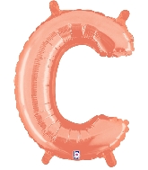 14" Airfill Only (Self Sealing) Megaloon Jr. Letter C Rose Gold Balloon