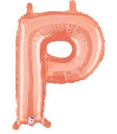 14" Airfill Only (self sealing) Megaloon Jr. Letter P Rose Gold Balloon