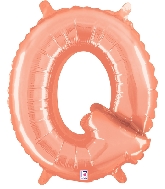 14" Airfill Only (Self Sealing) Megaloon Jr. Letter Q Rose Gold Balloon