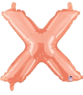 14" Airfill Only (self sealing) Megaloon Jr. Letter X Rose Gold Balloon