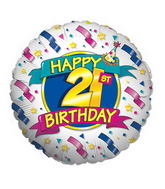 18" 21st Birthday Balloon