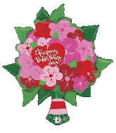 38" Foil Balloon Valentine Flower Bouquet