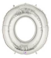 7" Airfill Only (requires heat sealing) Megaloon Jr. Number Balloon 0 Silver