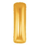 7" Airfill Only (requires heat sealing) Megaloon Jr. Letter Balloons I Gold