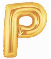 7" Airfill Only (requires heat sealing) Megaloon Jr. Letter Balloons P Gold