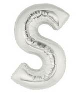 7" Airfill Only (requires heat sealing) Megaloon Jr. Letter Balloons S Silver