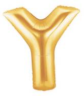 7" Airfill Only (requires heat sealing) Megaloon Jr. Letter Balloons Y Gold