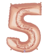 40" Foil Shape Megaloon Balloon Number 5 Rose Gold