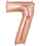 40" Foil Shape Megaloon Balloon Number 7 Rose Gold
