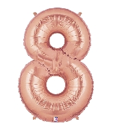 40" Foil Shape Megaloon Balloon Number 8 Rose Gold